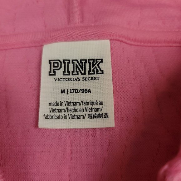 Victorias Secret Womens M Coat Pink Cotton Quilted Full Zip Jacket Pockets Soft - Picture 10 of 11